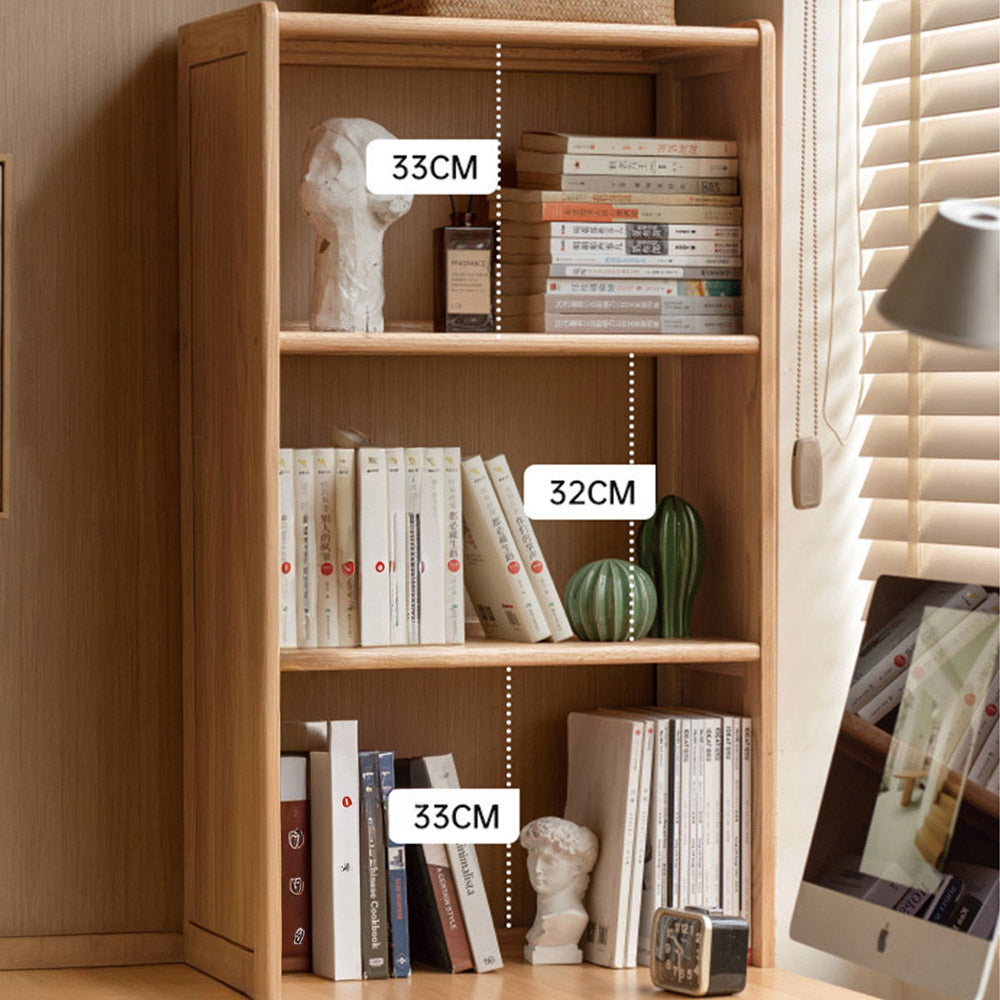 Rocca natural solid oak desk with side shelves and drawers designed for corner spaces