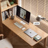 Rocca natural solid oak desk with side shelves and drawers designed for corner spaces