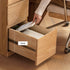 Rocca natural solid oak desk with side shelves and drawers designed for corner spaces