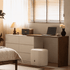 Rochester Solid Rubber Wood Extending Turning Dressing Table with Chest of Drawers