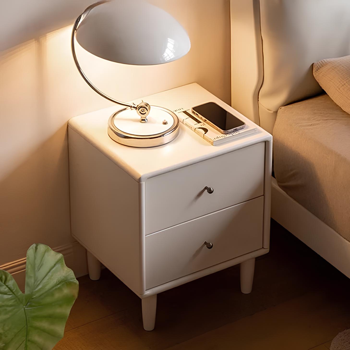 Roding Natural Solid Rubber Wood Bedside Table | Oak Furniture Store