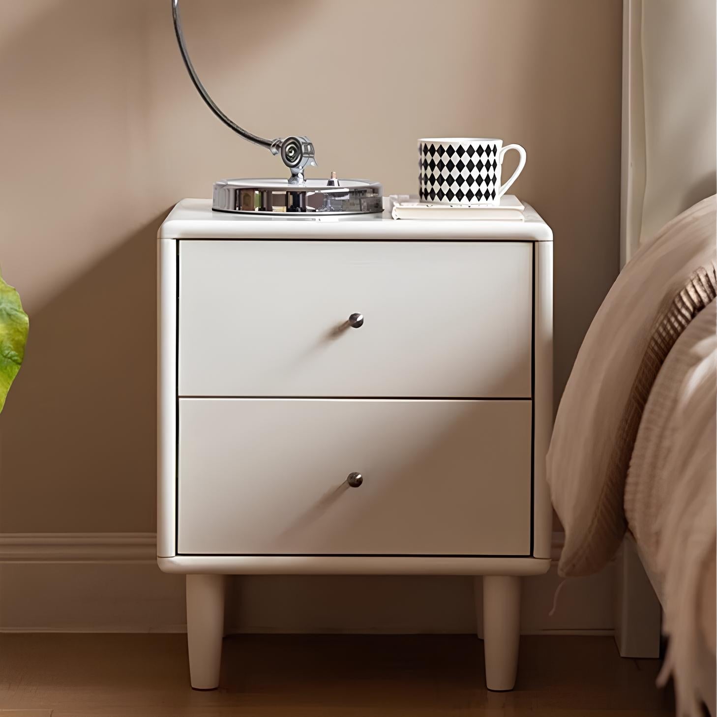 Roding Natural Solid Rubber Wood Bedside Table | Oak Furniture Store