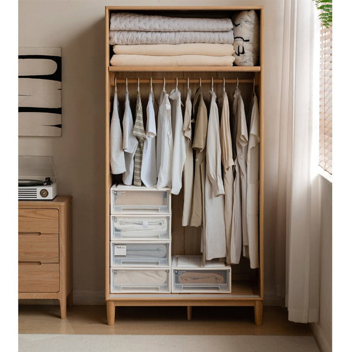 Ronda Solid Oak Sliding Door Small Wardrobe with Top Shelf – Oak ...