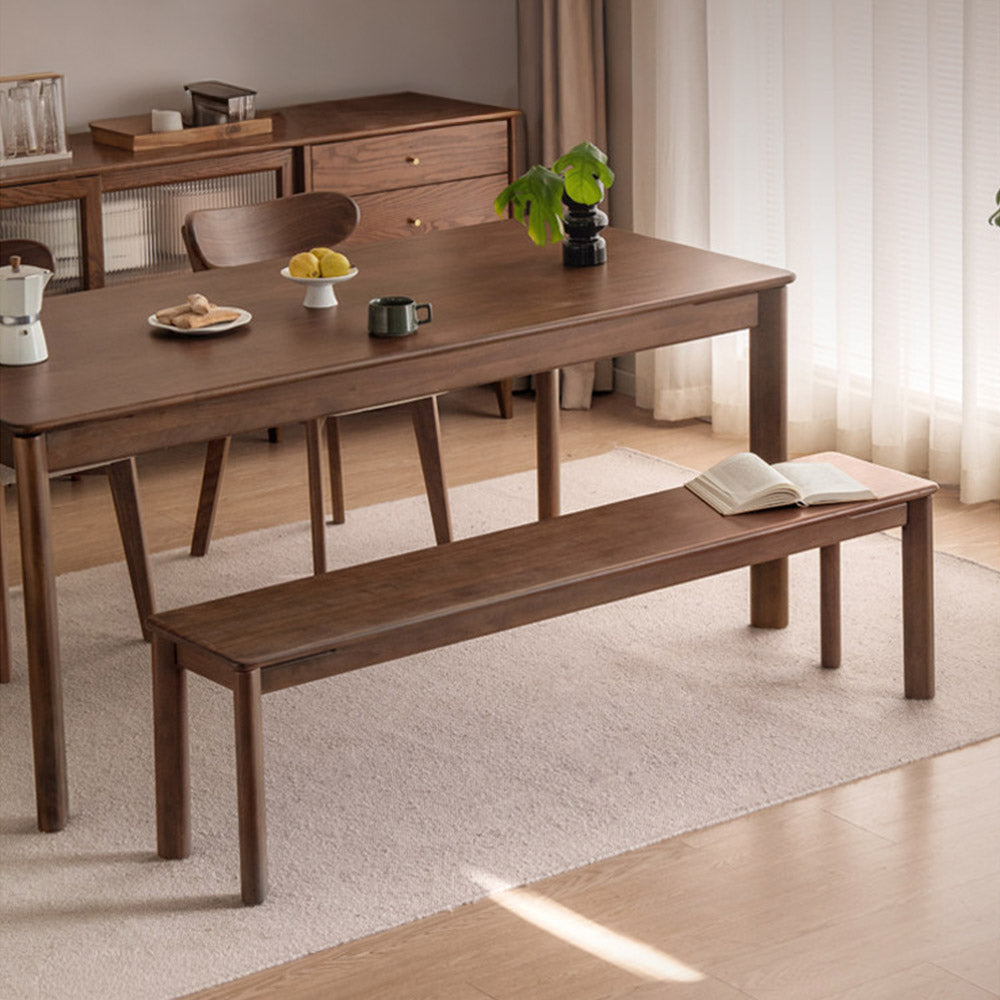 Roselle Natural Solid Walnut Dining Bench
