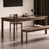 Natural walnut dining table with ceramic surface for family meals and everyday dining