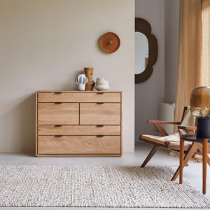 Rouen Natural Solid Oak Chest of Drawers - Oak Furniture Store