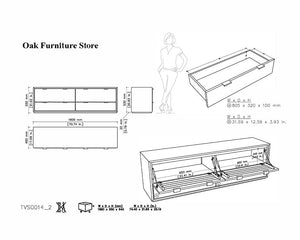 Rouen Natural Solid Oak Large TV Stand - Oak Furniture Store