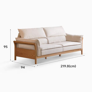 Rouen Natural Solid Oak Seat Sofa - Oak Furniture Store