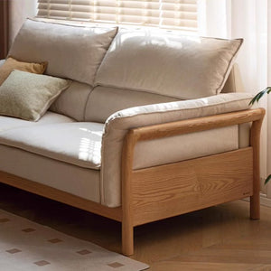 Rouen Natural Solid Oak Seat Sofa - Oak Furniture Store