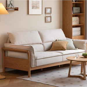 Rouen Natural Solid Oak Seat Sofa - Oak Furniture Store