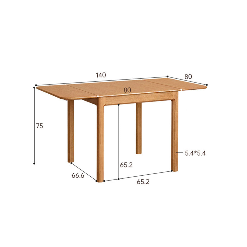Monti Natural Solid Rubber Wood Foldable Dining Table