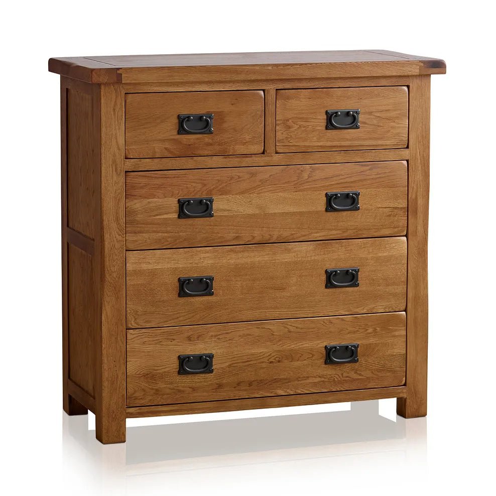 Rustic Country Solid Oak 2+3 Chest of Drawers | Oak Furniture Store
