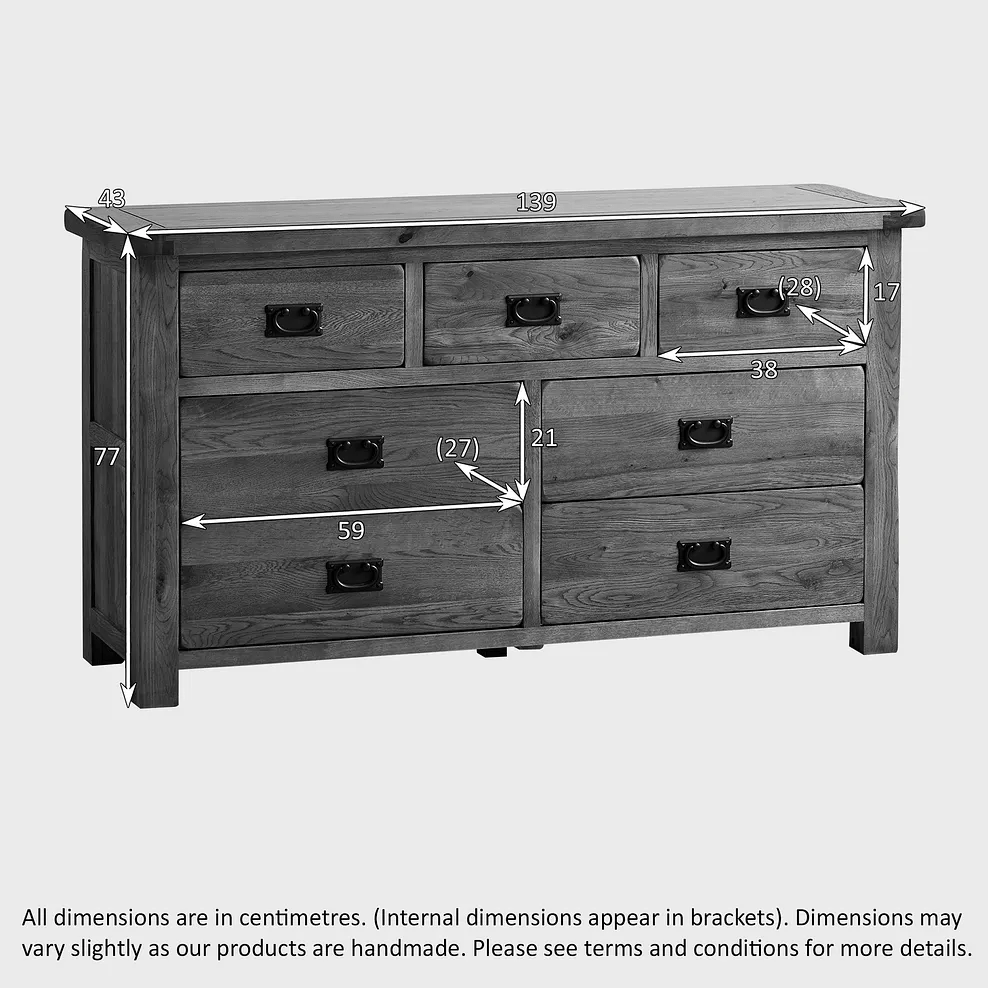 Rustic Country Solid Oak 3+4 Chest of Drawers | Oak Furniture Store