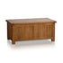 Rustic solid oak blanket box with soft-close lid and classic wax finish for bedroom storage