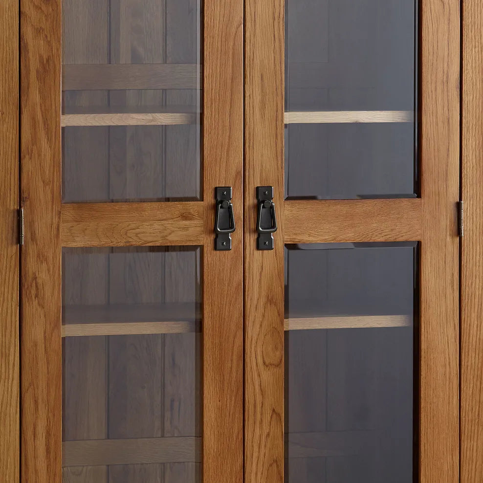 Rustic Country Solid Oak Display Cabniet