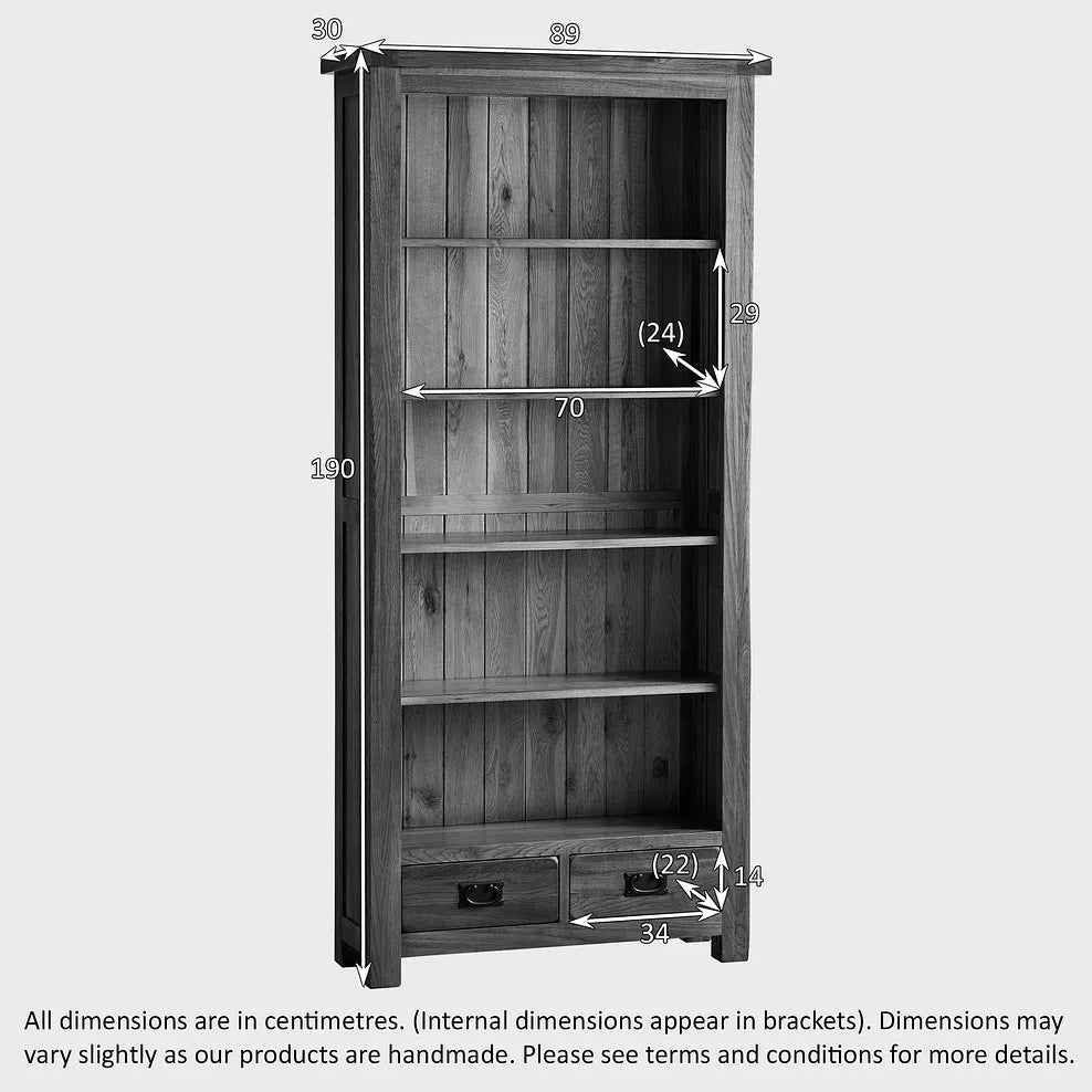 Rustic Country Solid Oak Large Bookcase – Oak Furniture Store New Zealand