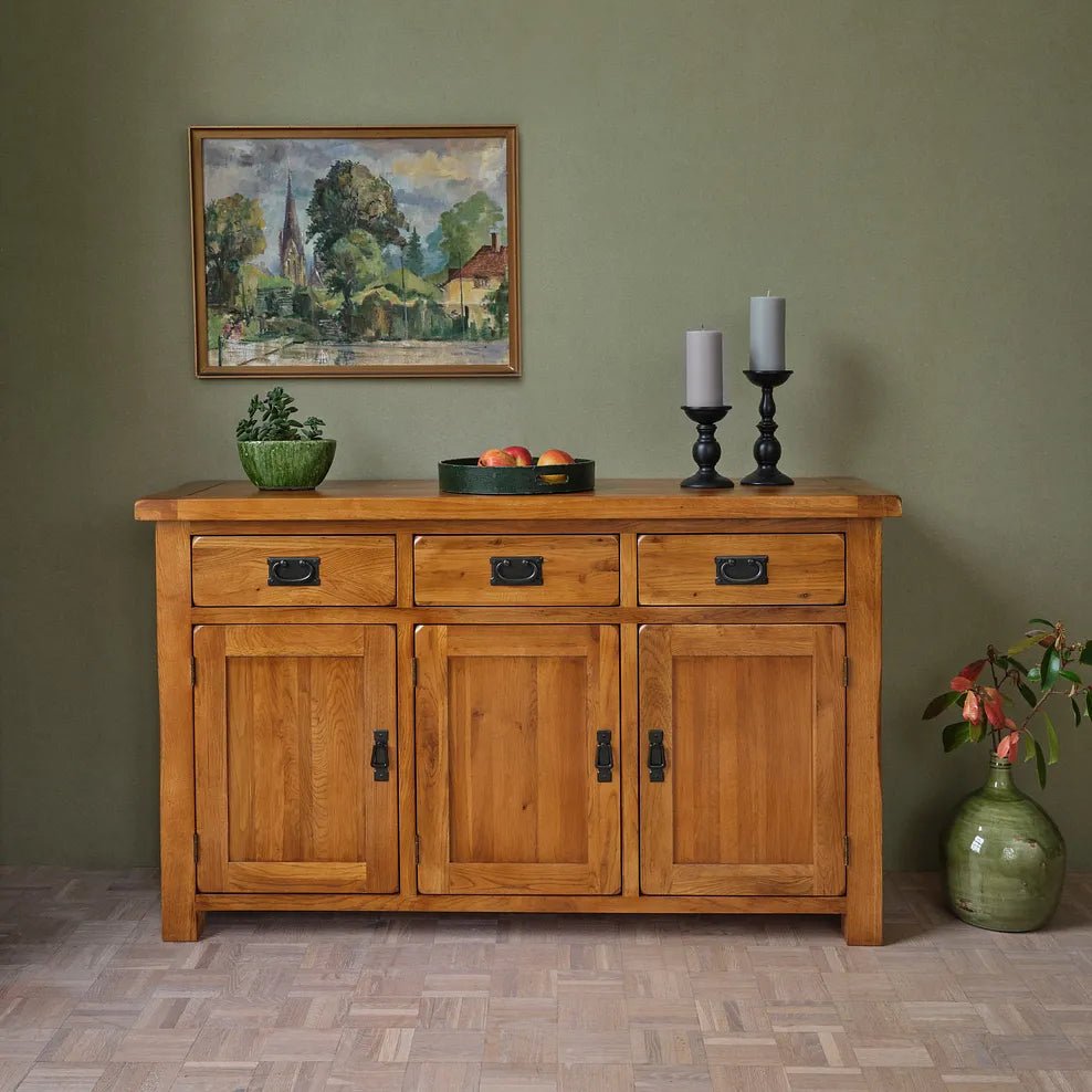 Rustic Country Solid Oak Large Sideboard | Oak Furniture Store