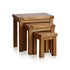 Rustic Country Solid Oak Nest of Tables | Oak Furniture Store