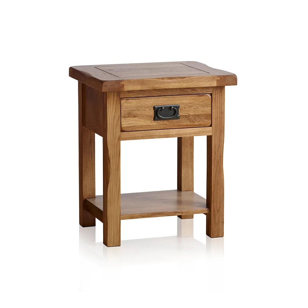 Rustic Country Solid Oak Side Table