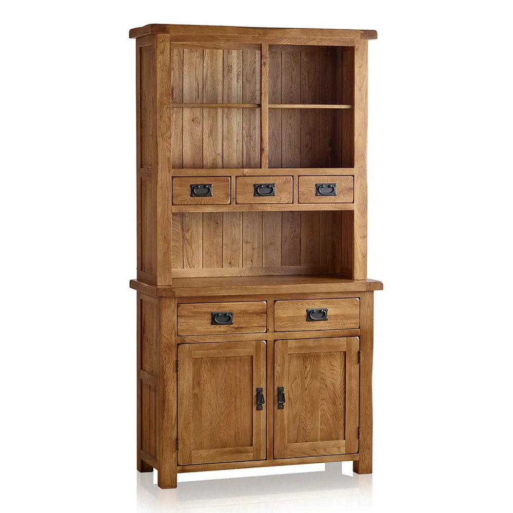 Rustic solid oak small sideboard with optional hutch dresser and cupboard storage