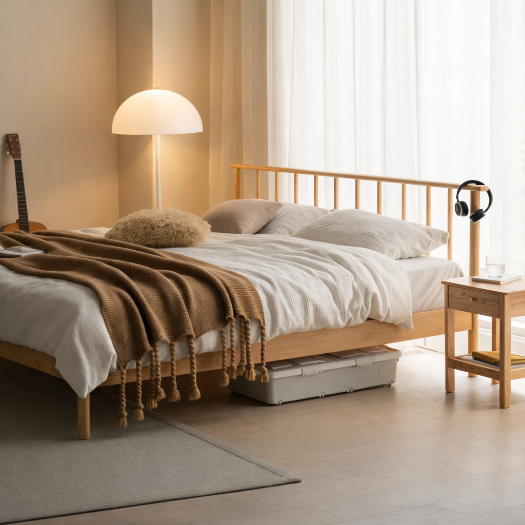 Salos Natural Solid Oak Bed Frame