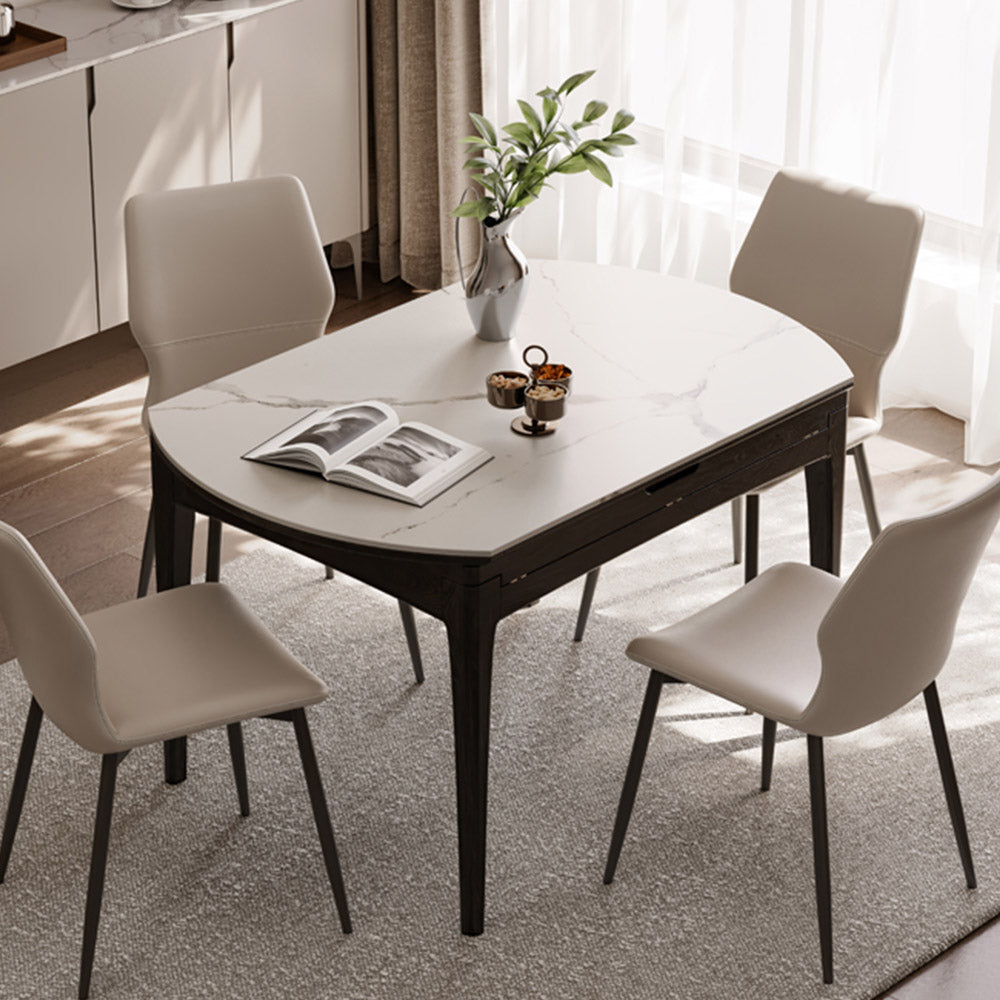 Seattle Charcoal Solid Oak Extendable Dining Table with Ceramic Top