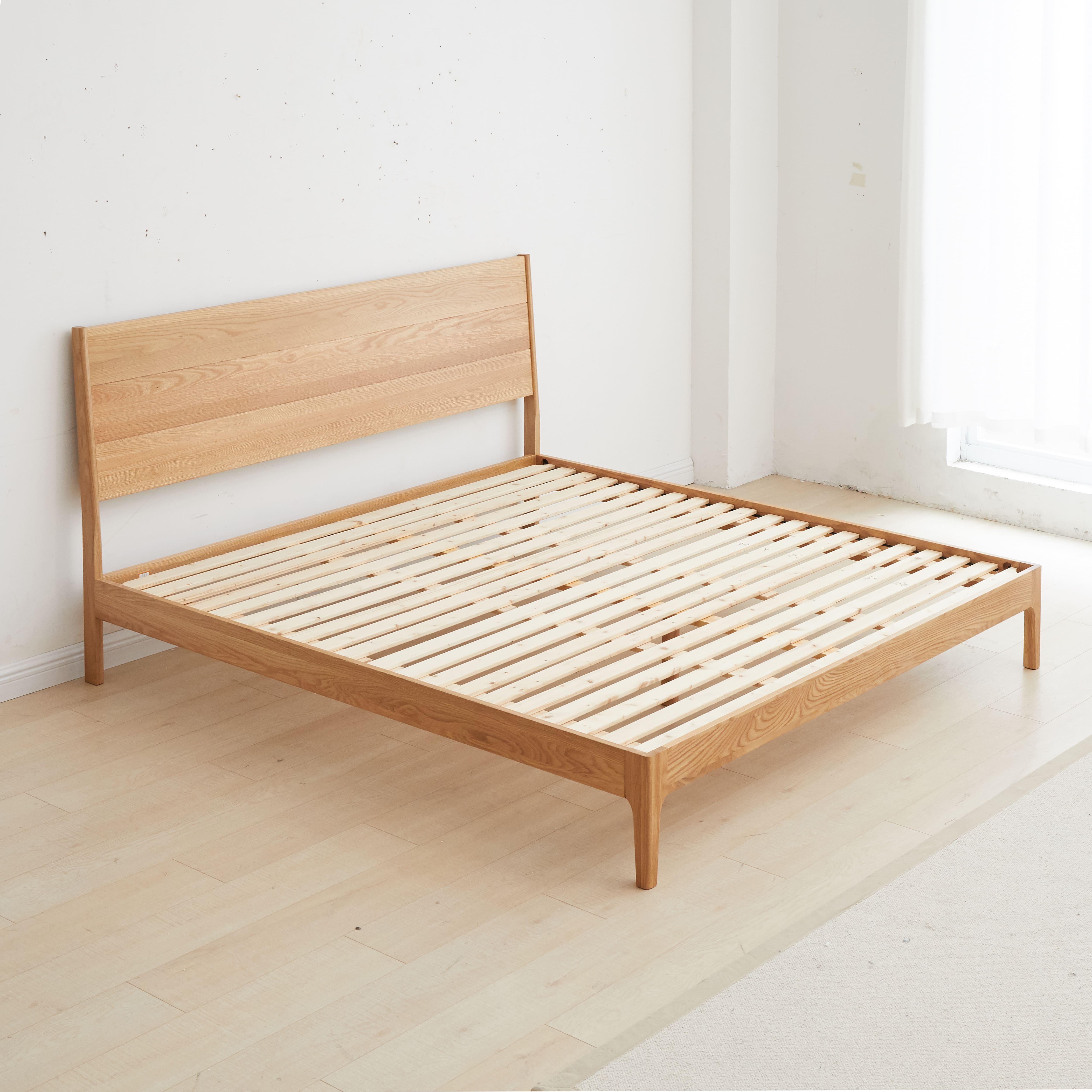 Seattle Natural Solid Oak Bed Frame