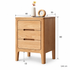 Seattle Natural Solid Oak Bedside Table Dimensions - Oak Furniture Store