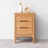 Seattle Natural Solid Oak Bedside Table Front View - Oak Furniture Store