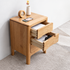 Seattle Natural Solid Oak Bedside Table with Open Drawers - Oak Furniture Store