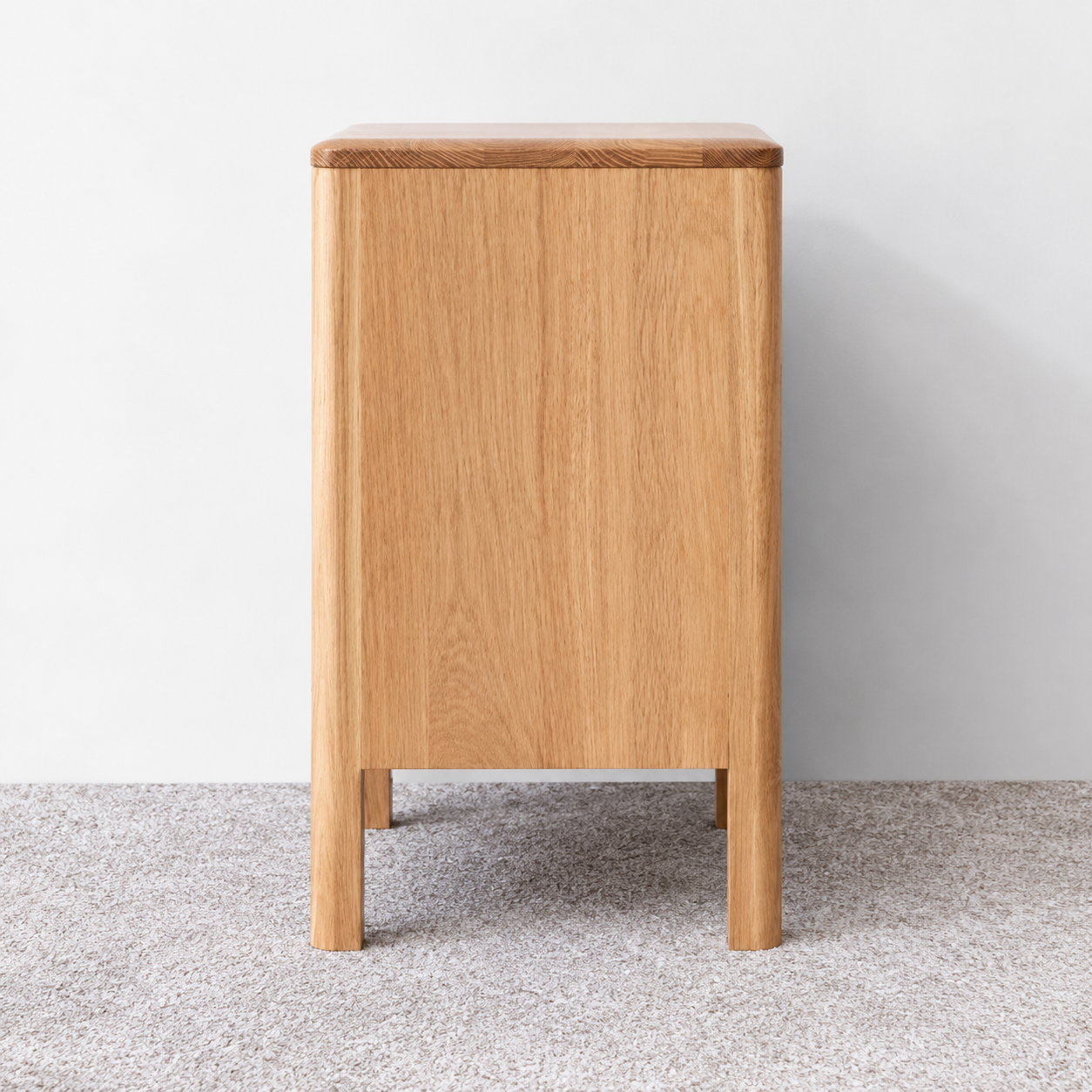 Seattle Natural Solid Oak Bedside Table Side View - Oak Furniture Store