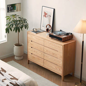 Seattle Natural Solid Oak Chest of 8 Drawers - Oak Furniture Store