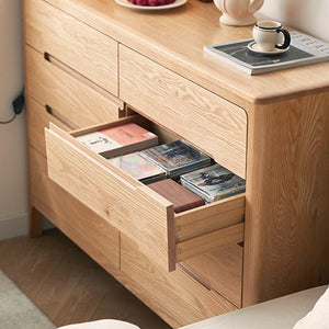 Seattle Natural Solid Oak Chest of 8 Drawers - Oak Furniture Store