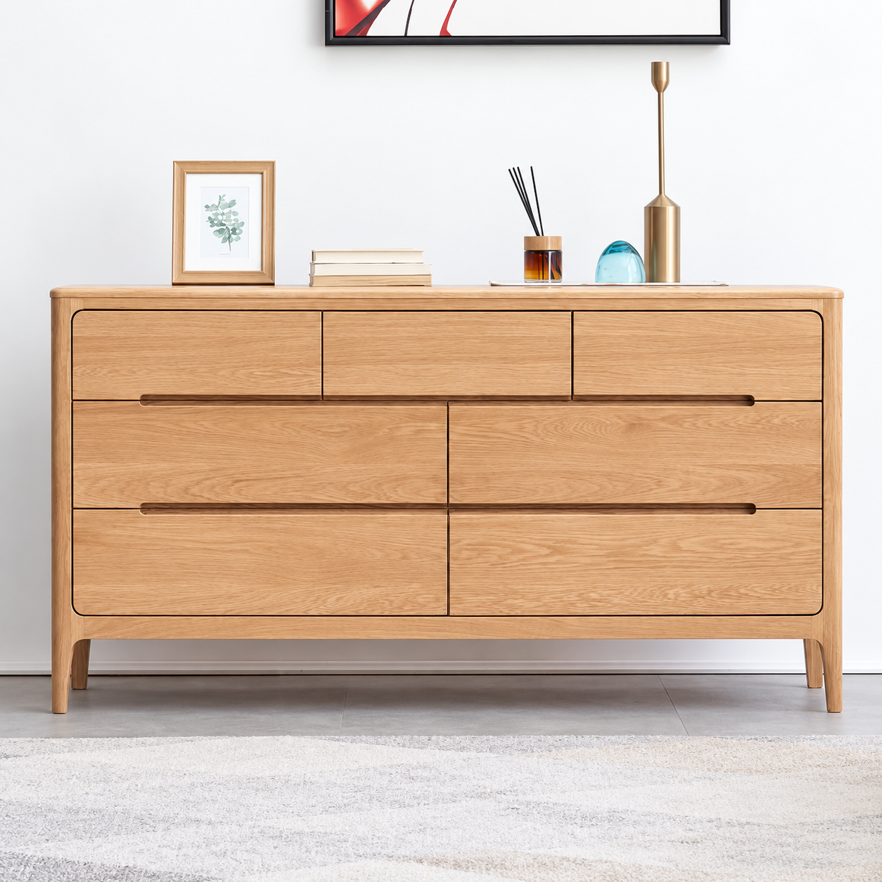 Seattle Natural Solid Oak 3+4 Chest of Drawers
