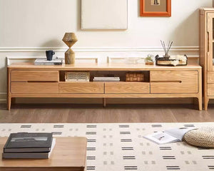 Seattle Natural Solid Oak Entertainment Unit Design Two - Oak Furniture Store & Sofas