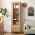 Seattle Natural Solid Oak Slim Display Cabinet - Oak Furniture Store