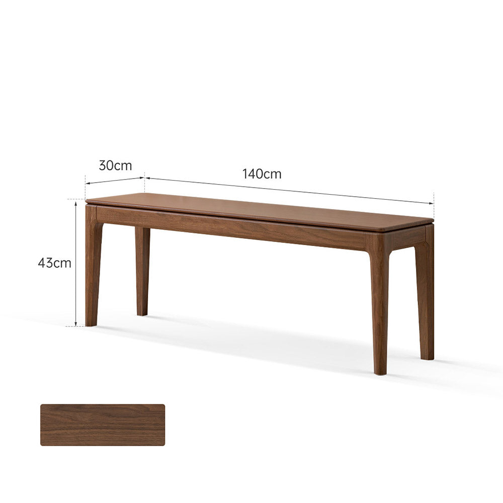 Seattle Natural Solid Walnut Dining Bench