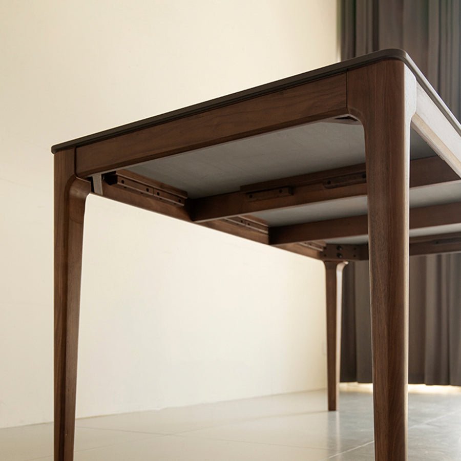 Seattle Natural Solid Walnut Dining Table with Ceramic Top | Oak Furniture Store