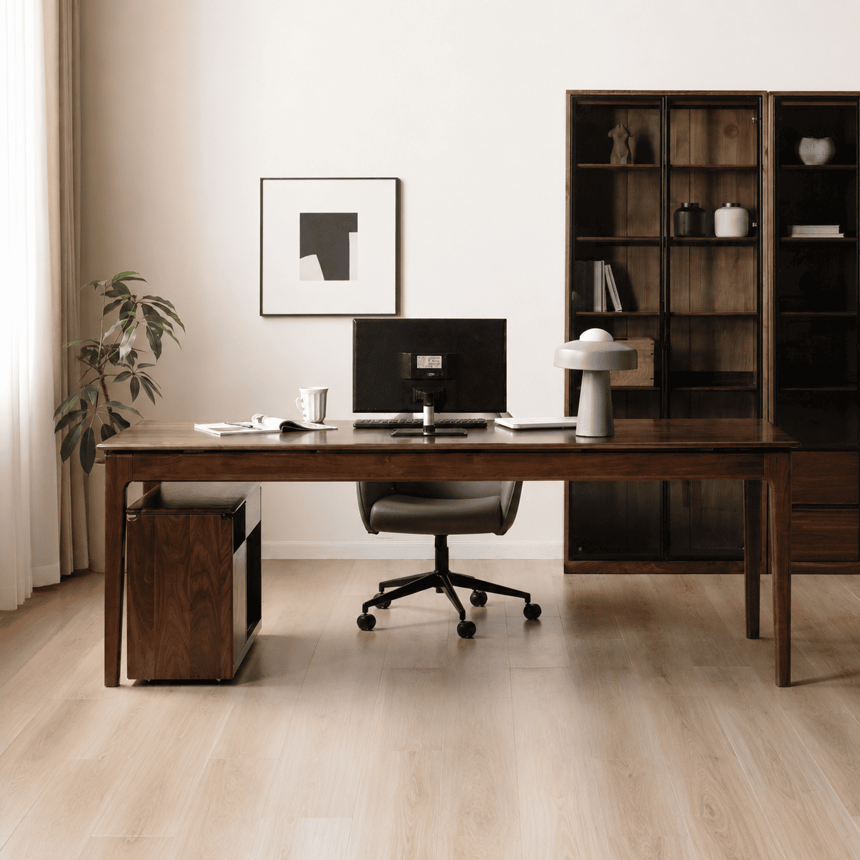 Seattle Natural Solid Walnut Large Dining Table Office Desk
