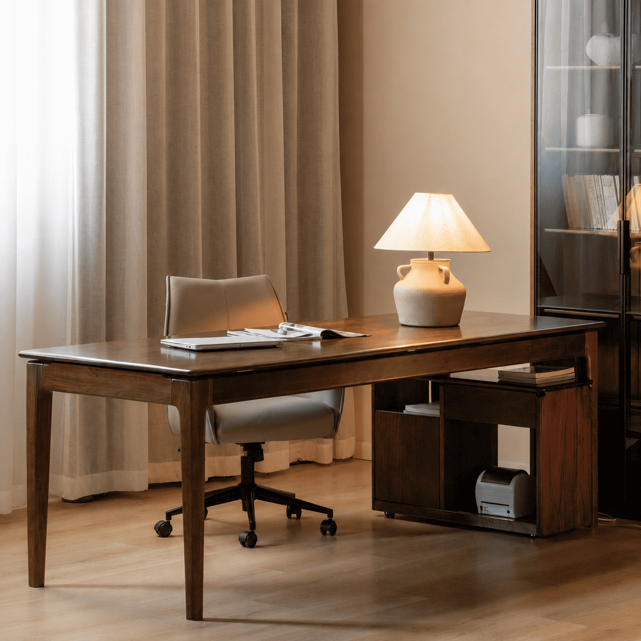 Seattle Natural Solid Walnut Large Dining Table Office Desk