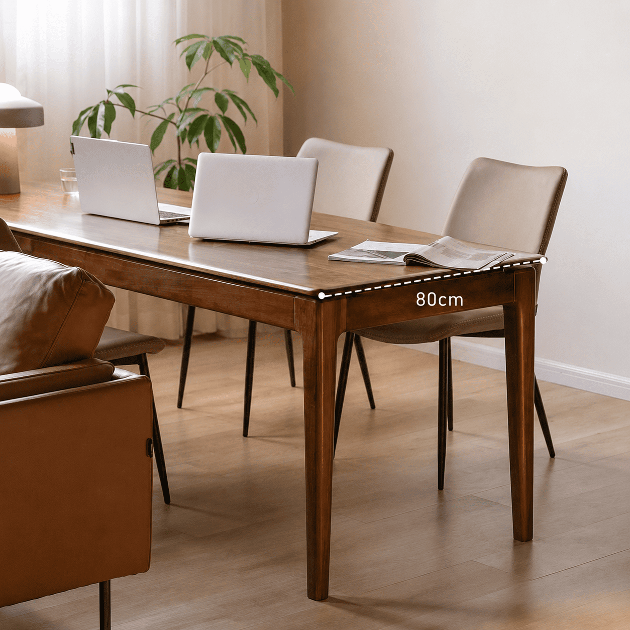 Seattle Natural Solid Walnut Large Dining Table Office Desk
