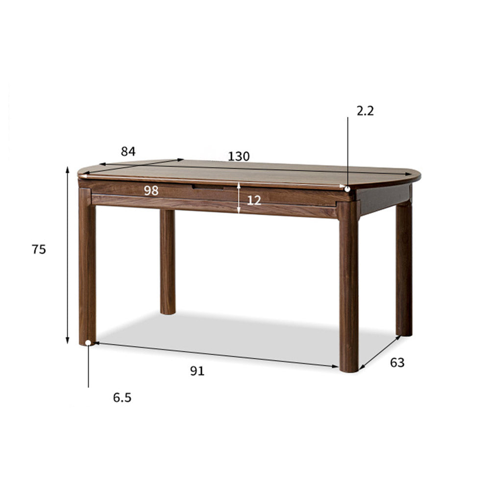 Seattle Natural Solid Walnut Round Extendable Dining Table