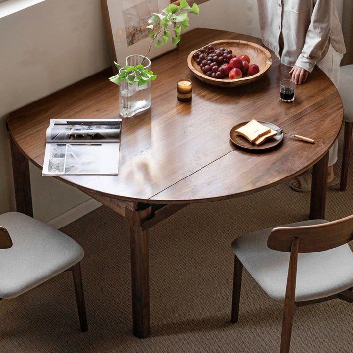 Seattle Natural Solid Walnut Round Extendable Dining Table – Oak ...