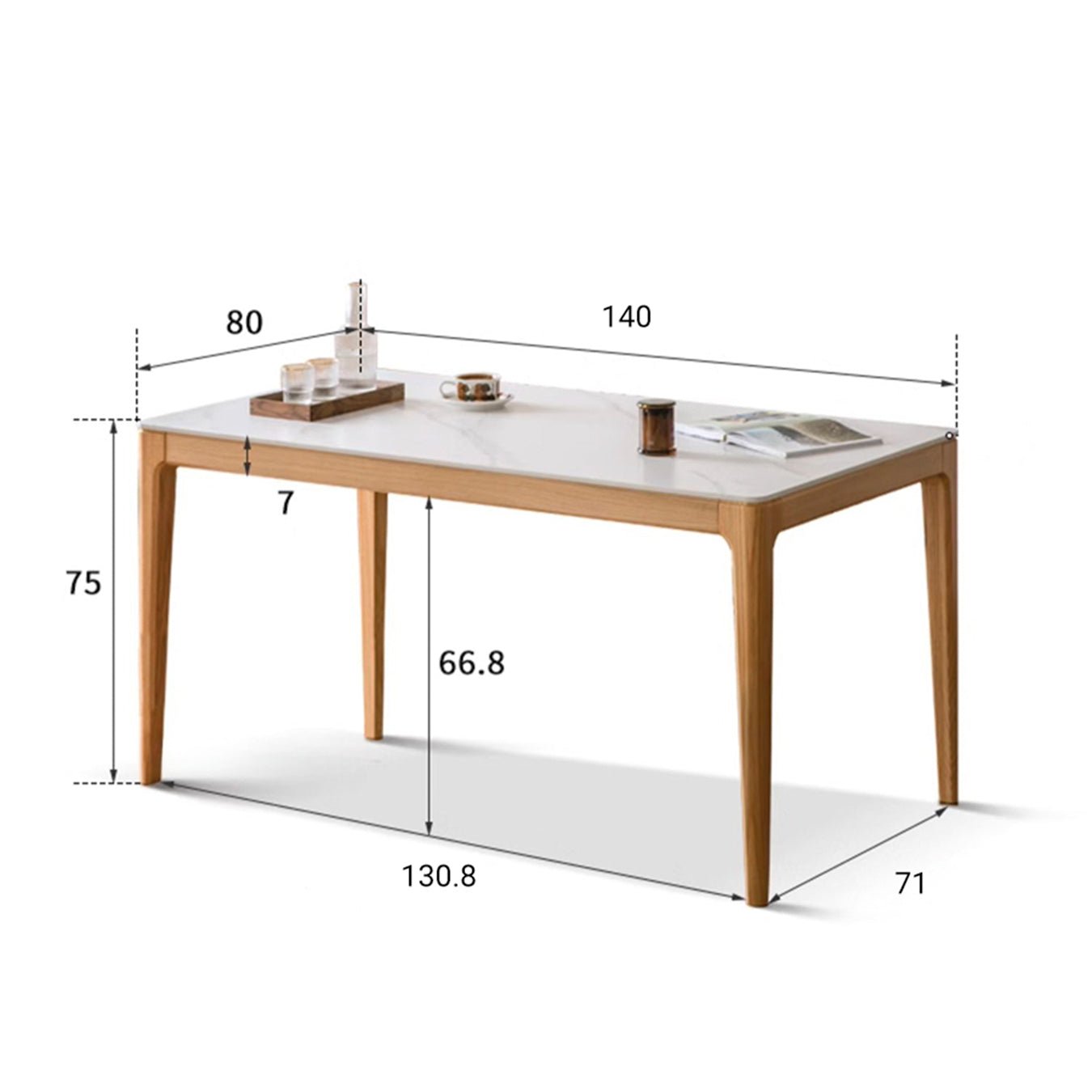 Seattle Solid Oak Dining Table with Ceramic Top | Oak Furniture Store