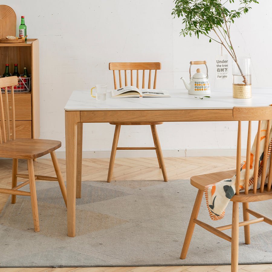 Seattle Solid Oak Dining Table with Ceramic Top | Oak Furniture Store