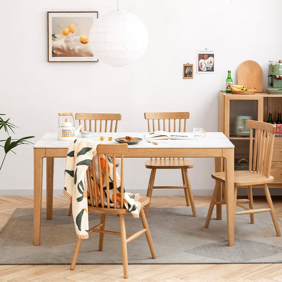 Seattle Solid Oak Dining Table with Ceramic Top | Oak Furniture Store