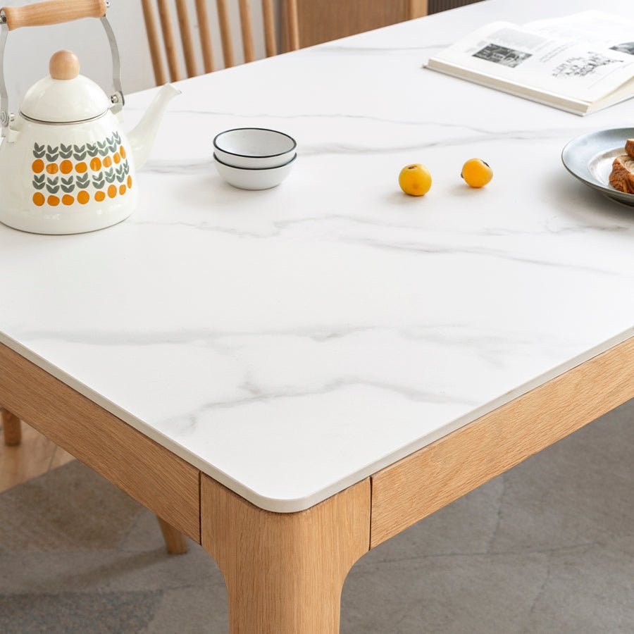 Seattle Solid Oak Dining Table with Ceramic Top | Oak Furniture Store