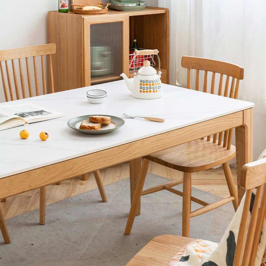 Seattle Solid Oak Dining Table with Ceramic Top | Oak Furniture Store