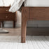 Detail of solid oak construction on Seattle platform bed frame