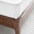 Detail of solid oak construction on Seattle platform bed frame
